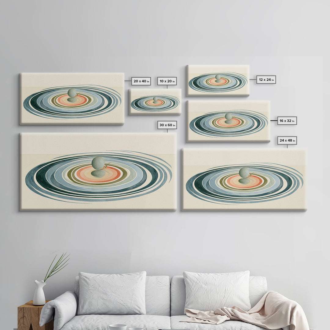 Abstract Water Ripples Canvas Print, Spa Art, Textured Painting, Spa Decor, Fine Art, Serenity, Travel Poster, Contemporary Art, SPA-2x1-26