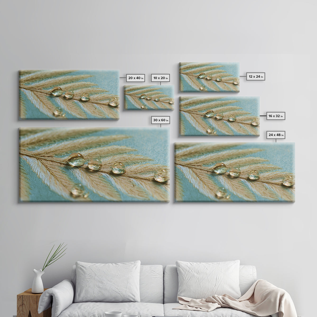 Fern Leaf Closeup Canvas Print, Spa Art, Abstract, Spa Decor, Fine Art, Serenity, City Art, Spa Wall Art, Teen Girl Room Decor, SPA-2x1-31