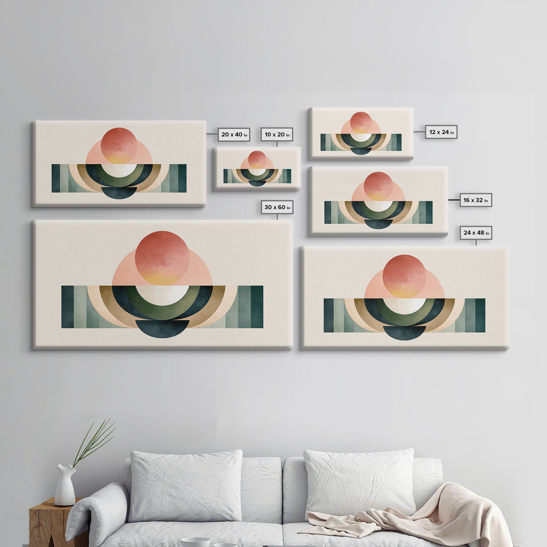 Sage and Ivory Geometric Calm Composition Canvas Print, Spa Art, Wall Art Print, Spa Decor, Abstract Art, Serenity, Animal Art, SPA-2x1-41
