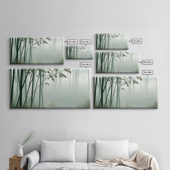 Misty Bamboo Forest Canvas Print, Spa Art, Dog Wall Art, Spa Decor, Fine Art, Serenity, Dog Canvas, Esthetician Decor, SPA-2x1-49