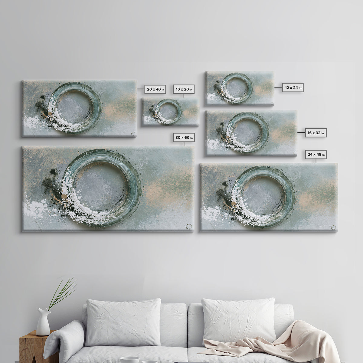 Minimal Zen Circle Brushstroke Canvas Print, Spa Art, Printable Art, Spa Decor, Fine Art, Serenity, Fine Art Photography, SPA-2x1-52