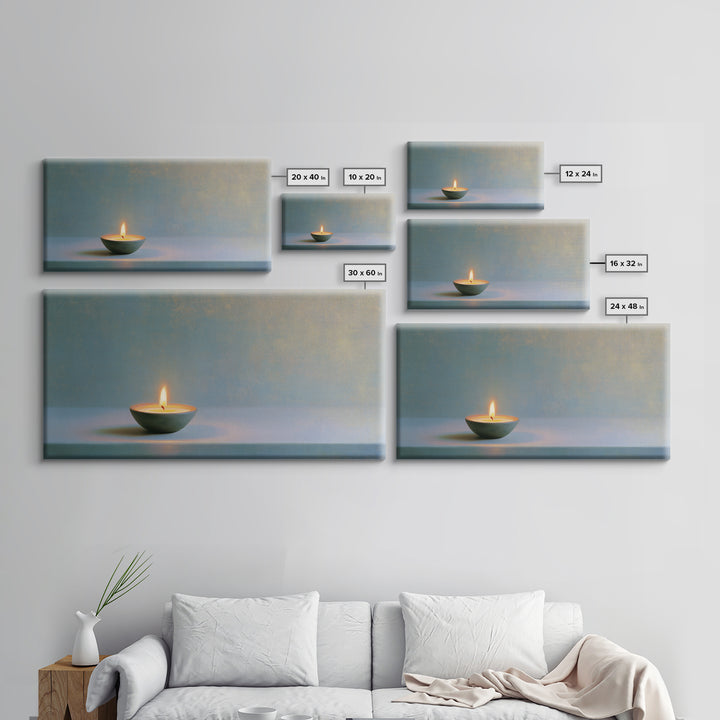 Warm Candle Flame Canvas Print, Spa Art, Abstract Print, Spa Decor, Oil Painting, Serenity, Esthetician Decor, Tarot Card Art, SPA-2x1-53