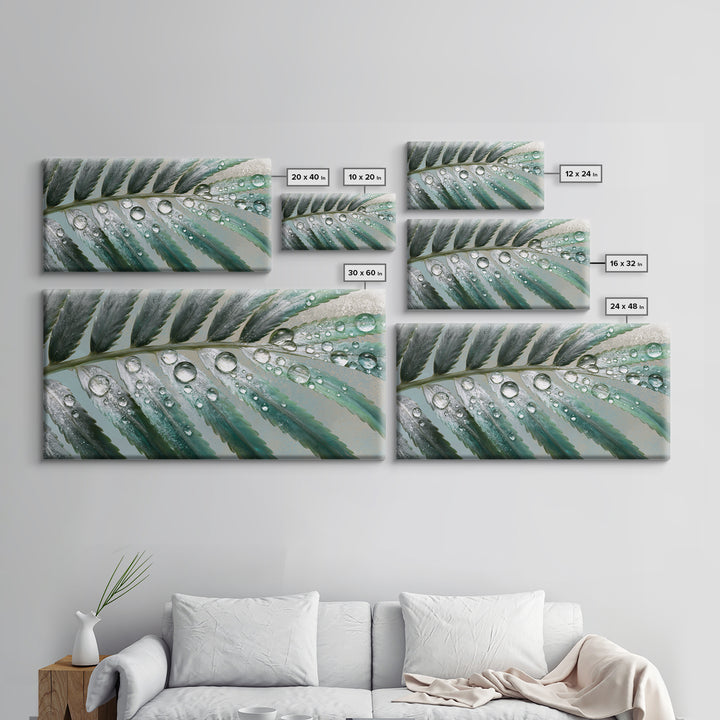 Fern Leaf Closeup Framed Canvas Print, Spa Art, Feminine Wall Art, Spa Decor, Fine Art, Serenity, Hair Salon Wall Art, SPA-2x1-55