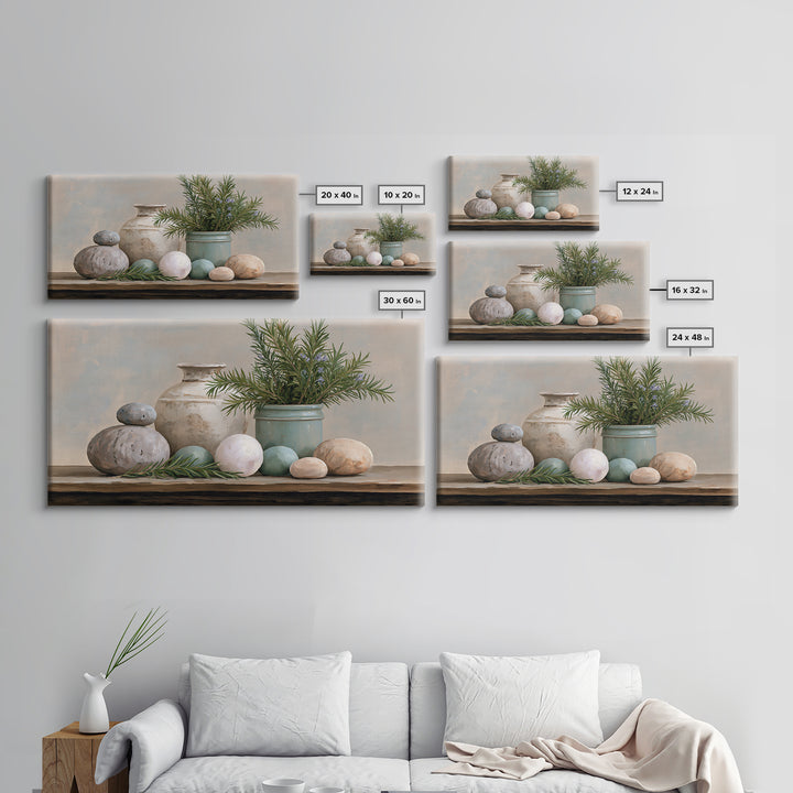 Botanical Herbal Arrangement Canvas Print, Spa Art, Printable Art, Spa Decor, Watercolor Art, Serenity, Fine Art Photography, SPA-2x1-58