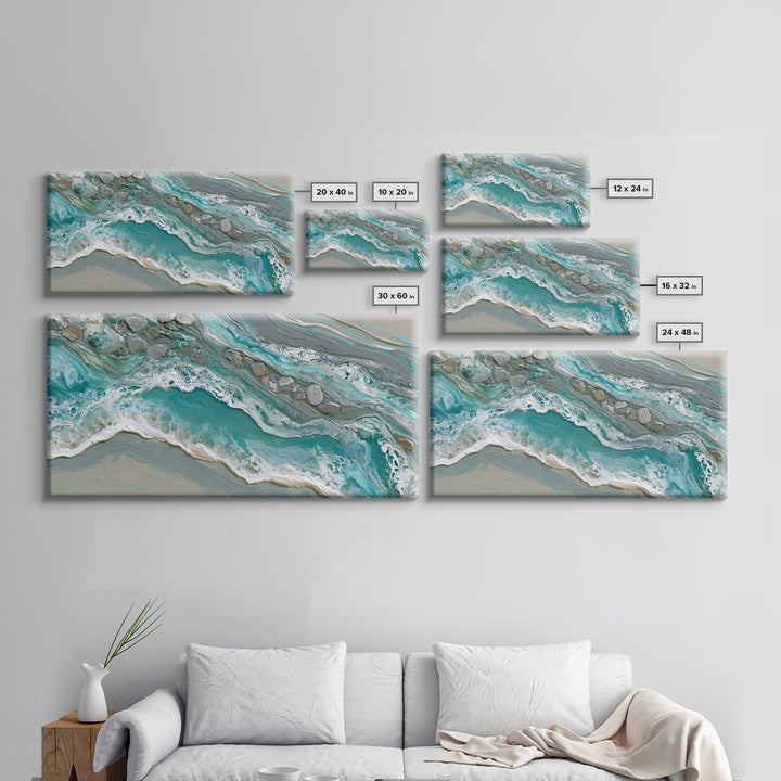 Blue Lagoon Water Seen from Above Canvas Print, Spa Art, Botanical Art, Spa Decor, Fine Art, Serenity, Fashion Wall Art, SPA-2x1-64