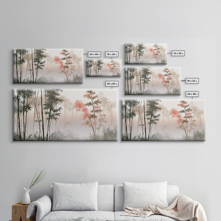 Misty Bamboo Forest Canvas Print, Spa Art, Dog Wall Art, Spa Decor, Fine Art, Serenity, Dog Canvas, Esthetician Decor, SPA-2x1-73