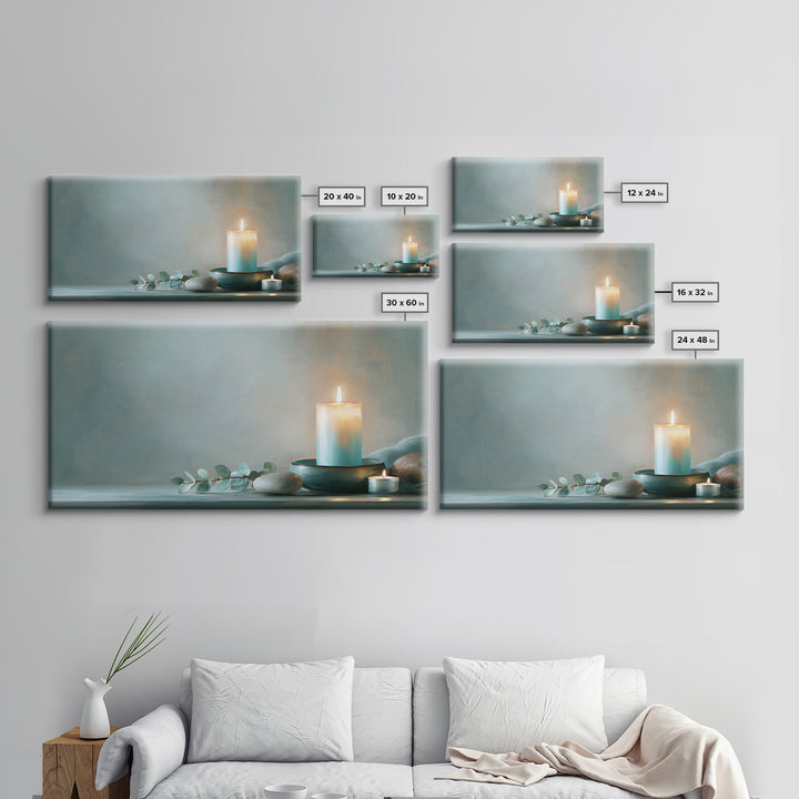 Warm Candle Flame Canvas Print, Spa Art, Abstract Print, Spa Decor, Oil Painting, Serenity, Esthetician Decor, Tarot Card Art, SPA-2x1-77