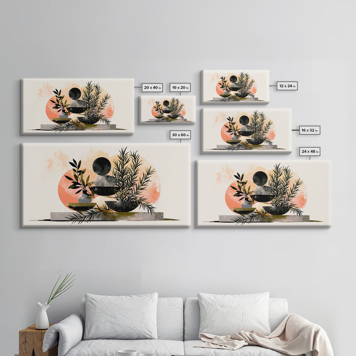 Botanical Herbal Arrangement Canvas Print, Spa Art, Printable Art, Spa Decor, Watercolor Art, Serenity, Fine Art Photography, SPA-2x1-82