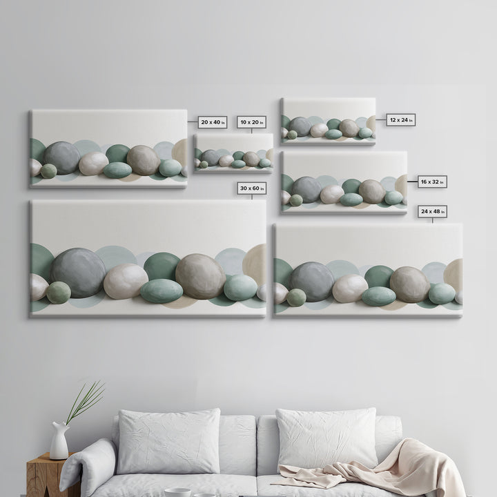 Pebble Texture Abstract Framed Canvas Print, Spa Art, Wall Decor, Spa Decor, Serenity, Minimalist Art, Feminine Wall Art, SPA-2x1-83