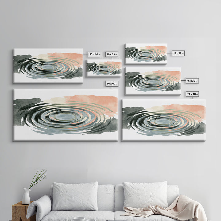 Abstract Water Ripples Canvas Print, Spa Art, Nature Prints, Spa Decor, Abstract Art, Serenity, Dog Groomer Gifts, Salon Decor, SPA-2x1-98