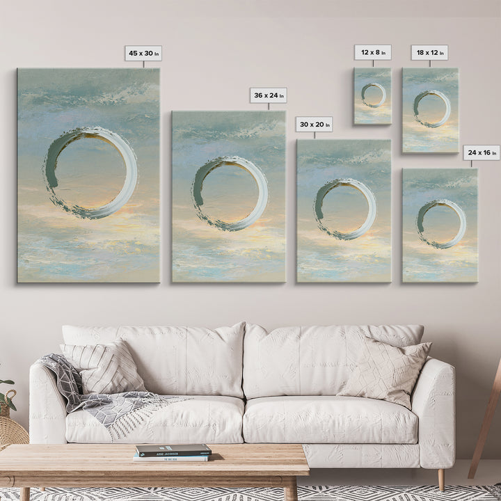 Minimal Zen Circle Brushstroke Canvas Print, Spa Art, Gallery Decor, Spa Decor, Fine Art, Serenity, Wall Art, Home Decor, SPA-2x3-16
