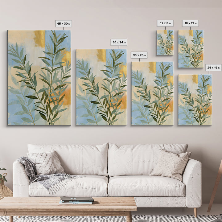 Botanical Herbal Arrangement Framed Canvas Print, Spa Art, Art, Spa Decor, Fine Art, Serenity, Abstract Print, Minimalist Art, SPA-2x3-22