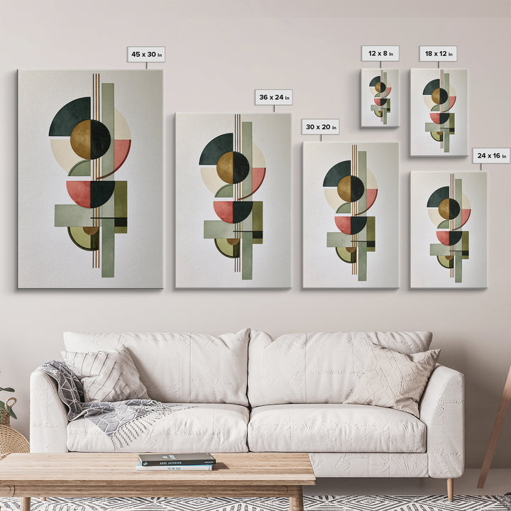 Sage and Ivory Geometric Calm Composition Canvas Print, Spa Art, Nature Prints, Spa Decor, Abstract Art, Serenity, SPA-2x3-29