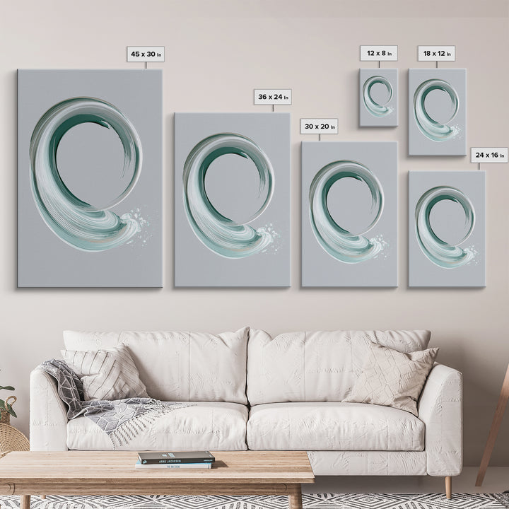 Minimal Zen Circle Brushstroke Canvas Print, Spa Art, Minimalist Decor, Spa Decor, Fine Art, Serenity, Contemporary Art, SPA-2x3-40