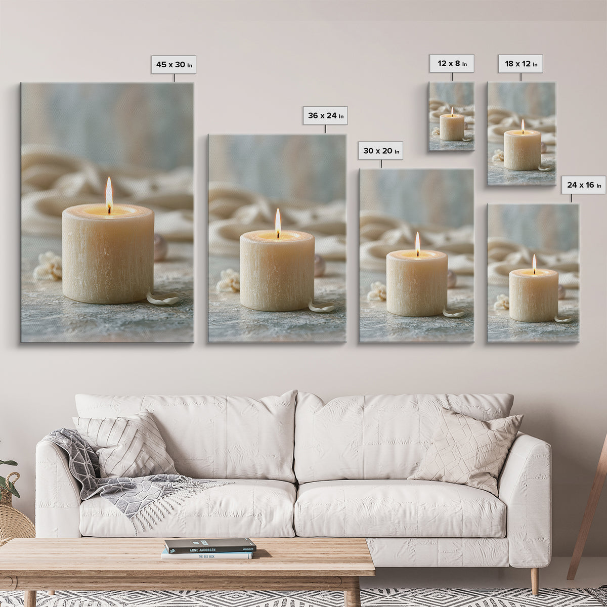 Warm Candle Flame Framed Canvas Print, Spa Art, Spa Decor, Abstract Art, Serenity, Spa Wall Art, Teen Girl Room Decor, SPA-2x3-41