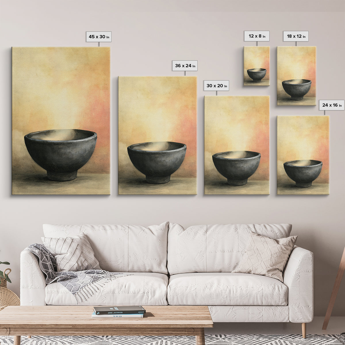 Tea Bowl and Steam Still Life Canvas Print, Spa Art, Printable Wall Art, Spa Decor, Fine Art, Serenity, Feminine Wall Art, SPA-2x3-54