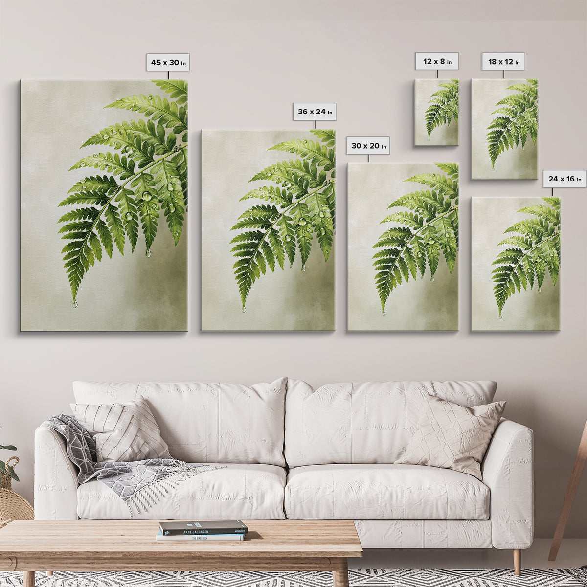 Fern Leaf Closeup Canvas Print, Spa Art, Feminine Wall Art, Spa Decor, Serenity, Hair Salon Wall Art, Wildlife Wall Art, SPA-2x3-67