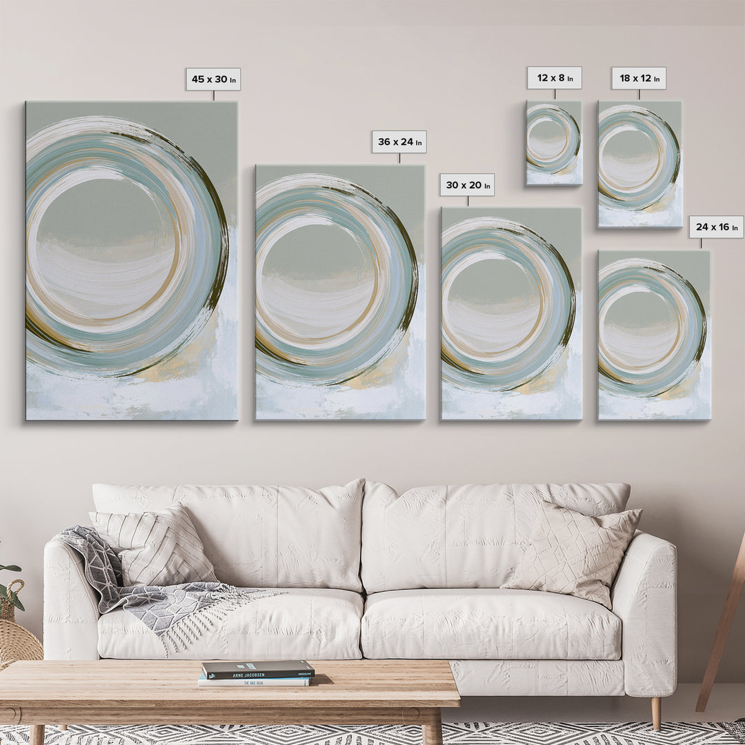 Minimal Zen Circle Brushstroke Framed Canvas Print, Spa Art, Feminine Wall Art, Spa Decor, Serenity, Hair Salon Wall Art, SPA-2x3-88