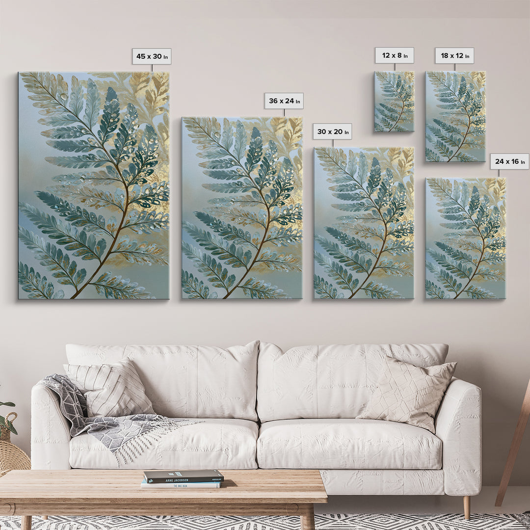 Fern Leaf Closeup Canvas Print, Spa Art, Tarot Card Art, Spa Decor, Watercolor Art, Serenity, Textured Painting, SPA-2x3-91