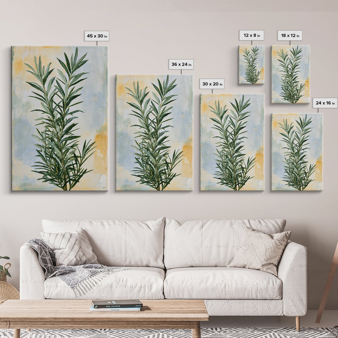 Botanical Herbal Arrangement Framed Canvas Print, Spa Art, Dog Wall Art, Spa Decor, Watercolor Art, Serenity, Dog Canvas, SPA-2x3-94