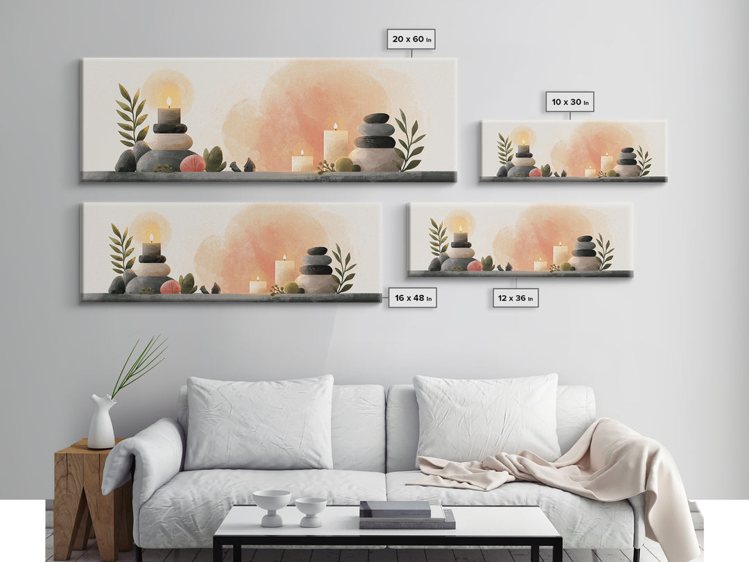 Warm Candle Flame Framed Canvas Print, Spa Art, Fashion Wall Art, Spa Decor, Fine Art, Serenity, Modern Decor, Fine Art Print, SPA-3x1-1
