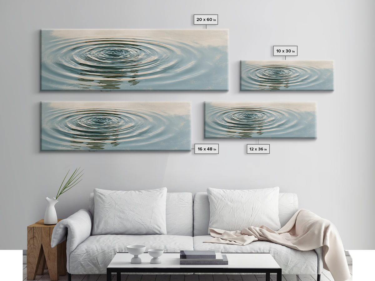 Abstract Water Ripples Canvas Print, Spa Art, Textured Painting, Spa Decor, Fine Art, Serenity, Travel Poster, Contemporary Art, SPA-3x1-22