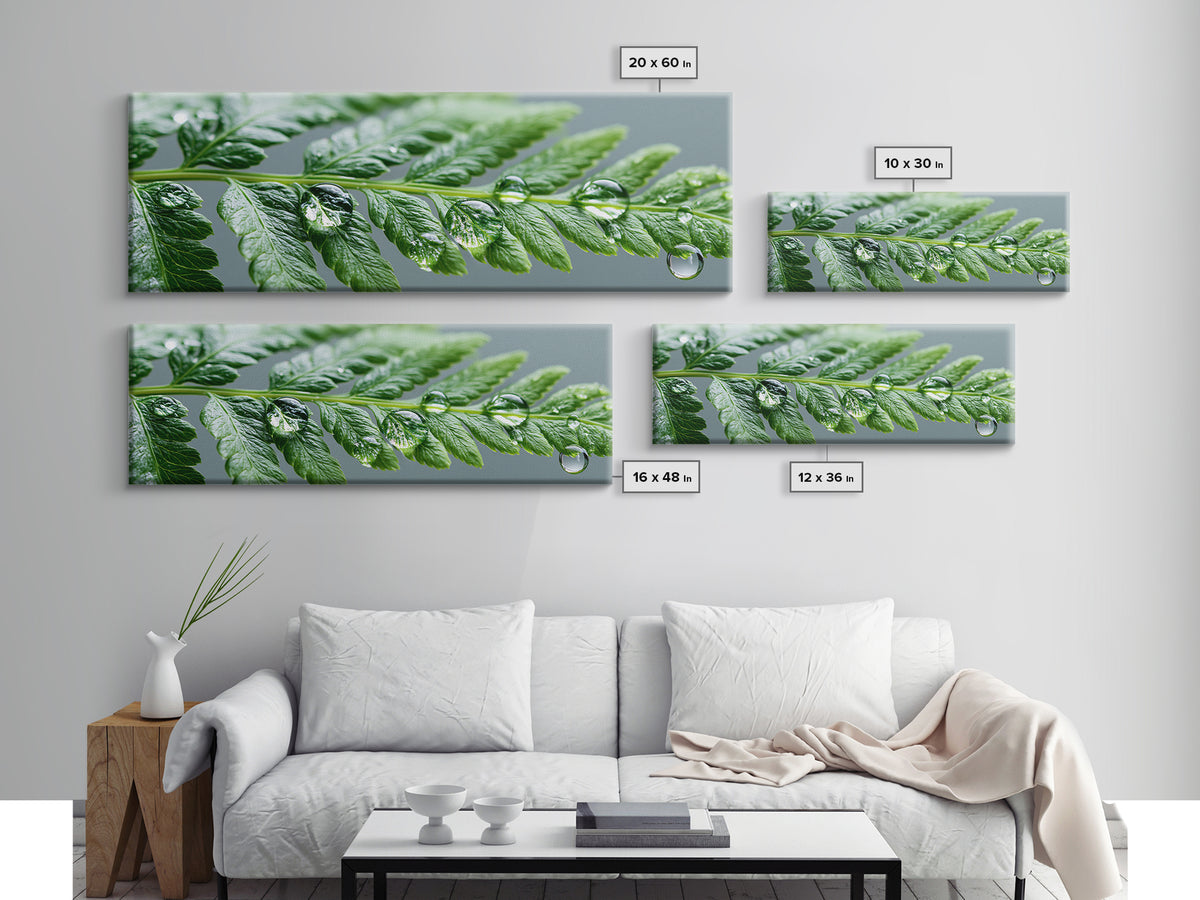 Fern Leaf Closeup Framed Canvas Print, Spa Art, Room Decor, Spa Decor, Fine Art, Serenity, Nature Prints, Travel Poster, SPA-3x1-27