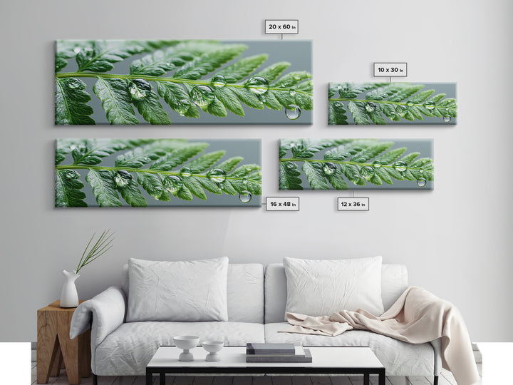 Fern Leaf Closeup Framed Canvas Print, Spa Art, Room Decor, Spa Decor, Fine Art, Serenity, Nature Prints, Travel Poster, SPA-3x1-27
