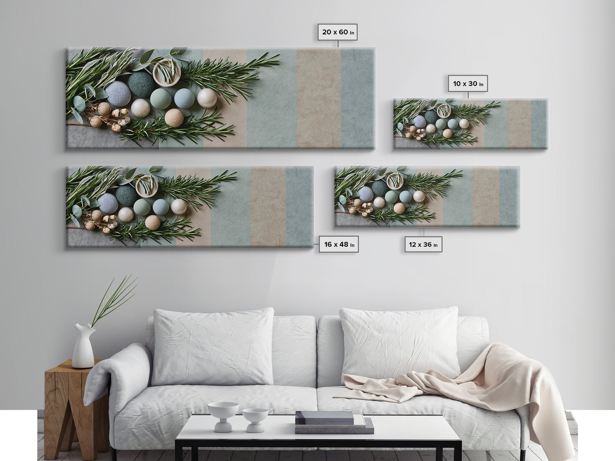 Botanical Herbal Arrangement Canvas Print, Spa Art, Printable Art, Spa Decor, Watercolor Art, Serenity, Fine Art Photography, SPA-3x1-30