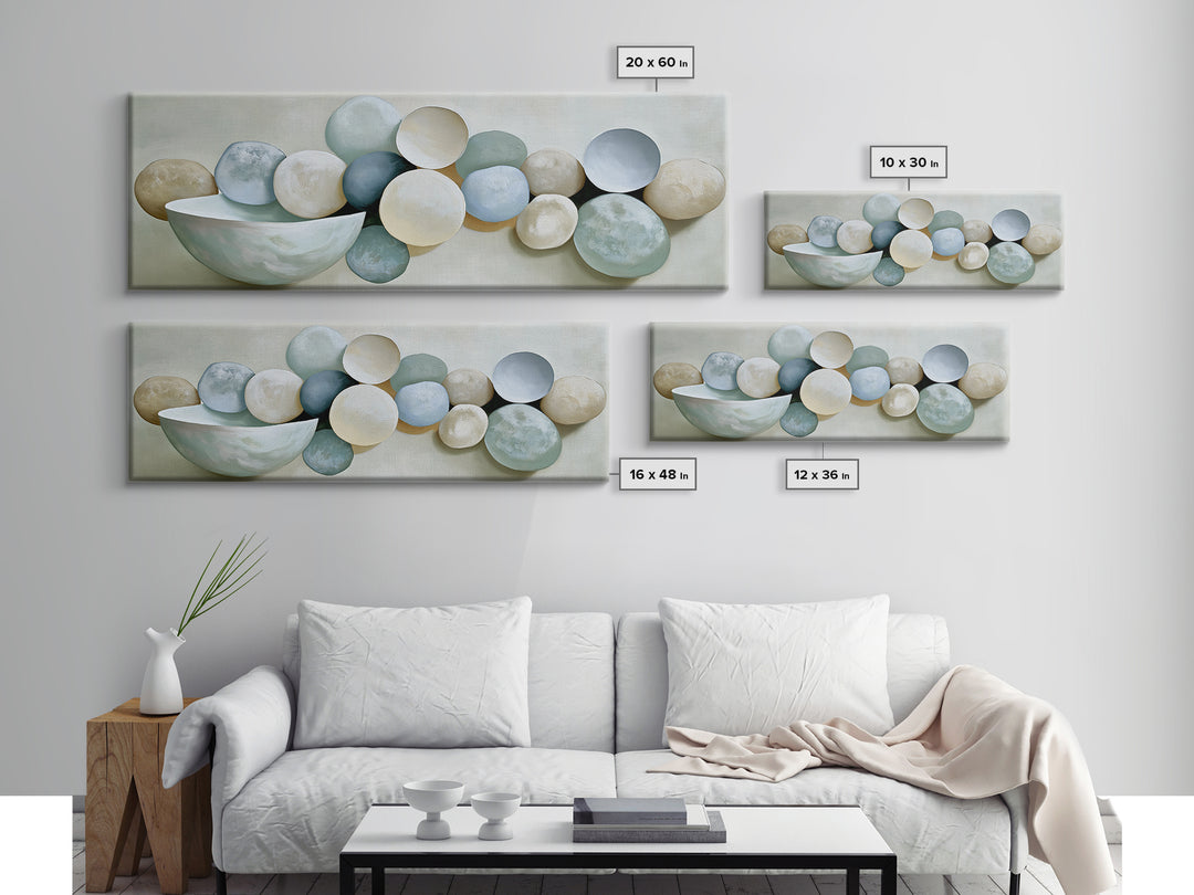 Pebble Texture Abstract Canvas Print, Spa Art, Textured Painting, Spa Decor, Fine Art, Serenity, Travel Poster, SPA-3x1-31