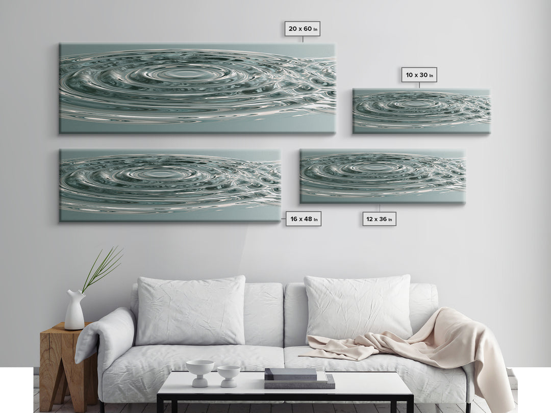 Abstract Water Ripples Canvas Print, Spa Art, Fashion Wall Art, Spa Decor, Abstract Art, Serenity, Modern Decor, Fine Art Print, SPA-3x1-46