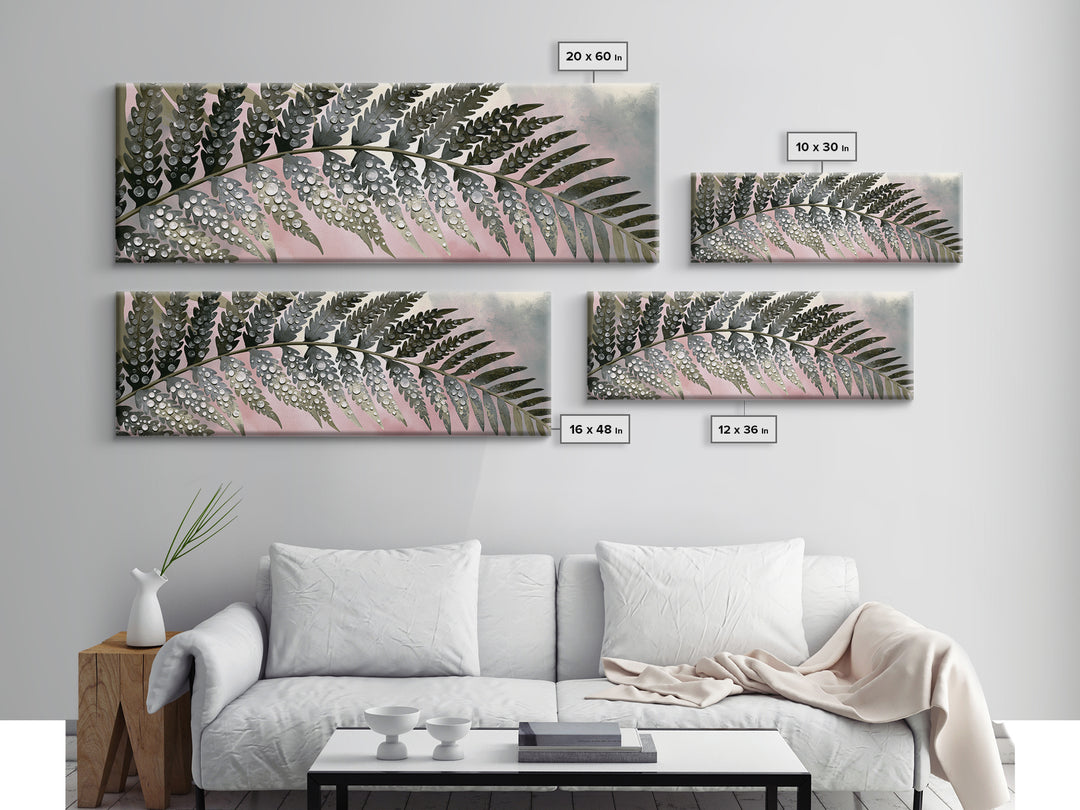 Fern Leaf Closeup Framed Canvas Print, Spa Art, Botanical Art, Spa Decor, Oil Painting, Serenity, Fashion Wall Art, SPA-3x1-51