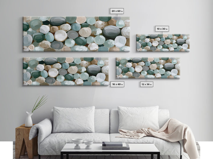 Pebble Texture Abstract Framed Canvas Print, Spa Art, Wall Decor, Spa Decor, Serenity, Minimalist Art, Feminine Wall Art, SPA-3x1-55