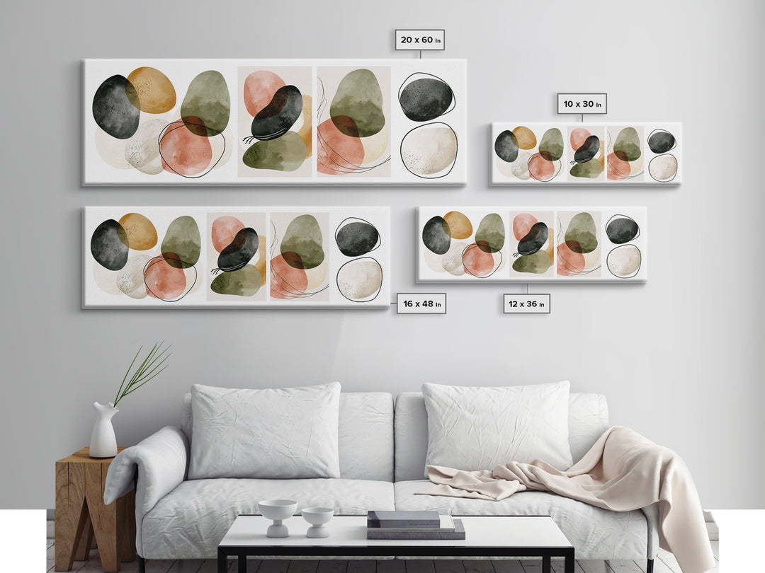 Pebble Texture Abstract Framed Canvas Print, Spa Art, Statement Artwork, Spa Decor, Abstract Art, Serenity, Printable Wall Art, SPA-3x1-7