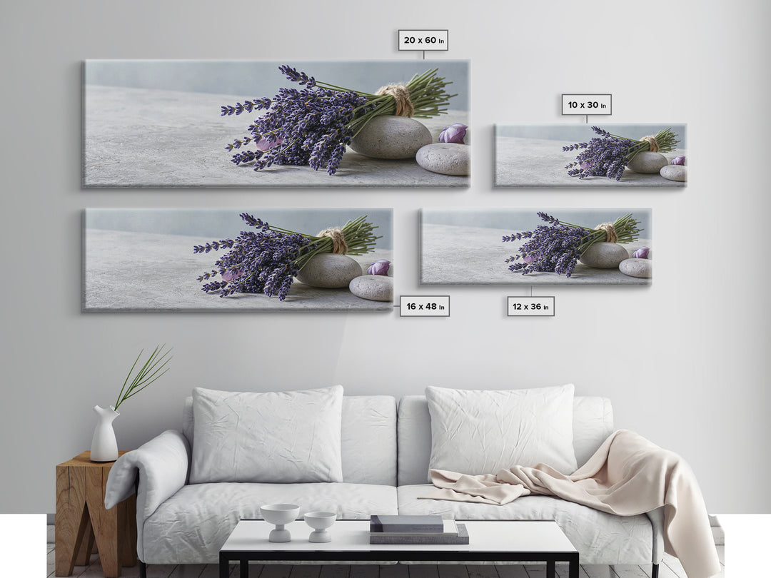 Lavender Bundle with Soft Shadow Canvas Print, Spa Art, Spa, Spa Decor, Fine Art, Serenity, Teen Girl Room Decor, Dog Canvas, SPA-3x1-71