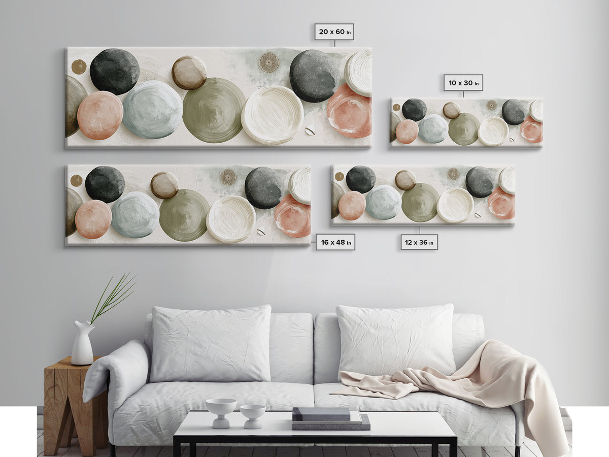 Pebble Texture Abstract Framed Canvas Print, Spa Art, Abstract Print, Spa Decor, Abstract Art, Serenity, Esthetician Decor, SPA-3x1-79