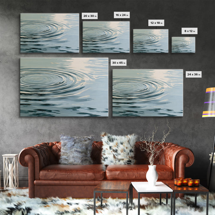 Abstract Water Ripples Framed Canvas Print, Spa Art, Fine Art Photography, Spa Decor, Fine Art, Serenity, Wildlife Wall Art, SPA-3x2-10