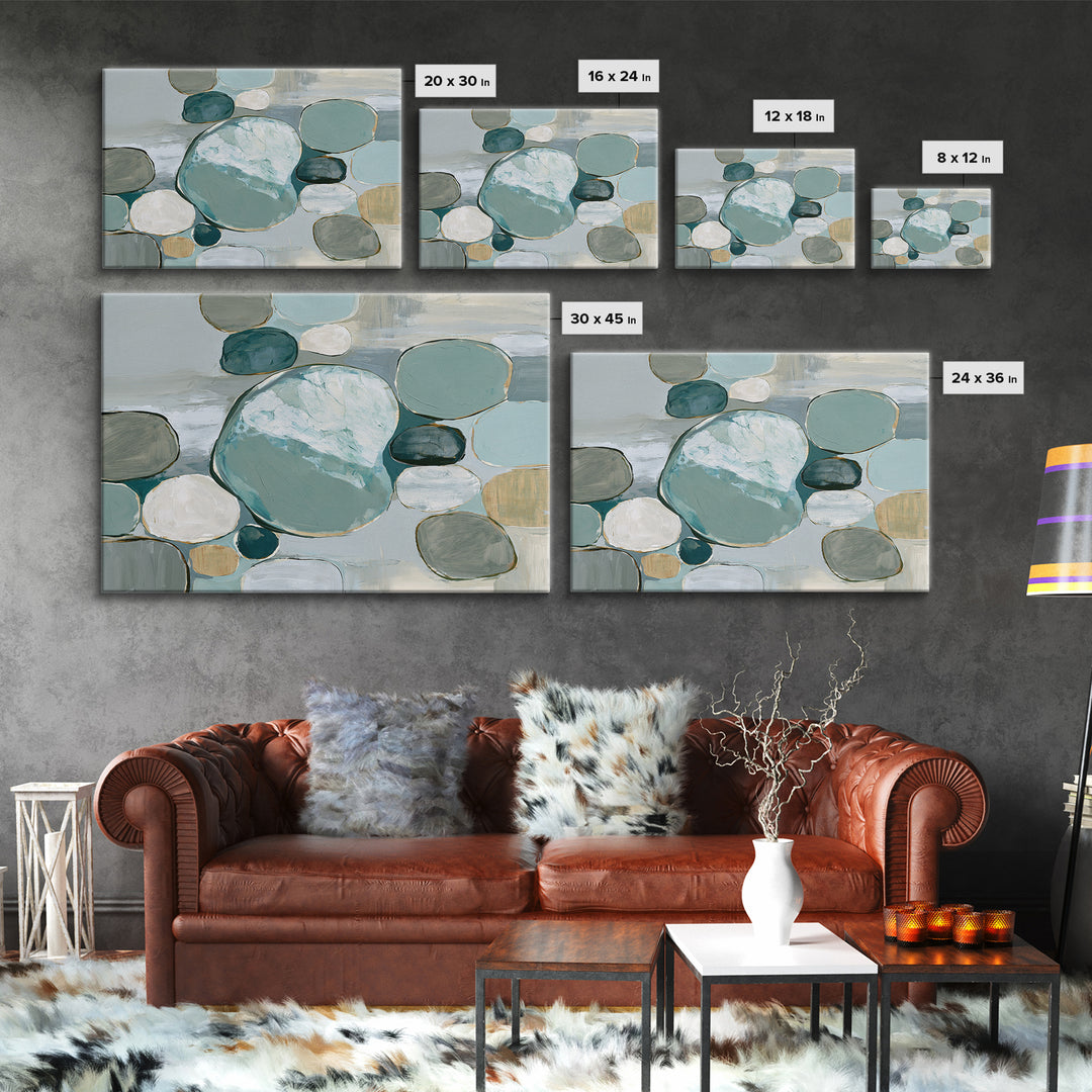 Pebble Texture Abstract Canvas Print, Spa Art, Textured Painting, Spa Decor, Fine Art, Serenity, Travel Poster, SPA-3x2-43