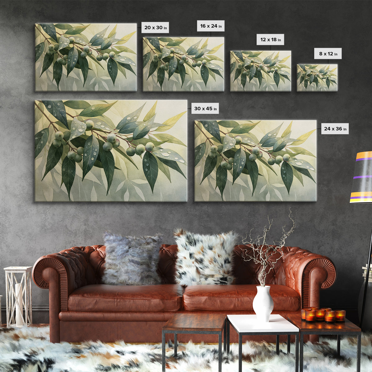 Rain on Leaves Framed Canvas Print, Spa Art, Printable Wall Art, Spa Decor, Serenity, Feminine Wall Art, Fine Art Photography, SPA-3x2-92