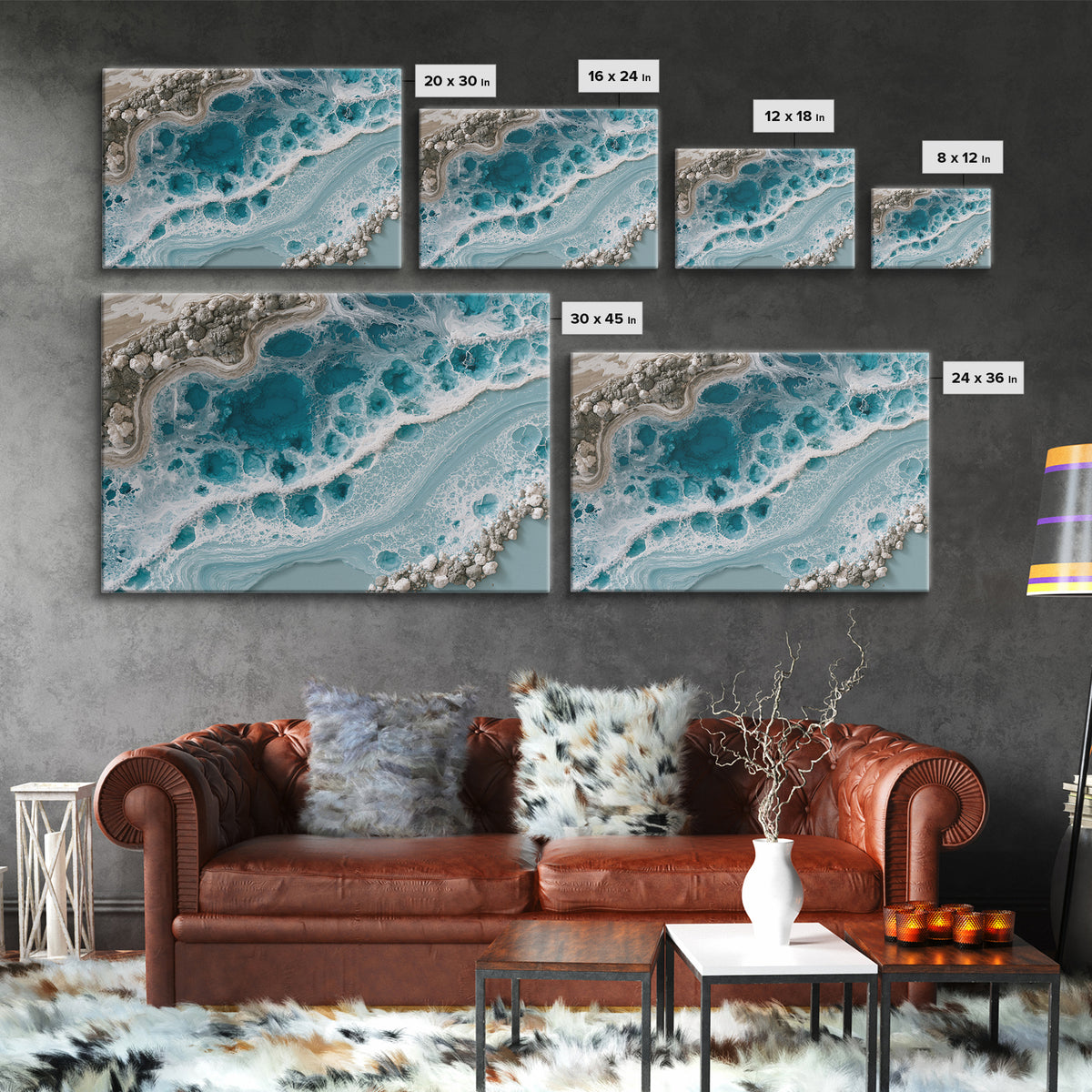 Blue Lagoon Water Seen from Above Framed Canvas Print, Spa Art, Printable Art, Spa Decor, Serenity, Fine Art Photography, SPA-3x2-96