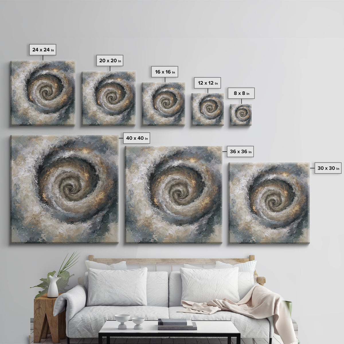 Spiral Galaxy as Soul Journey Metaphor Framed Canvas Print, Spiritual Art, Statement Artwork, Living Room Decor, Spirit, SPI-1x1-46