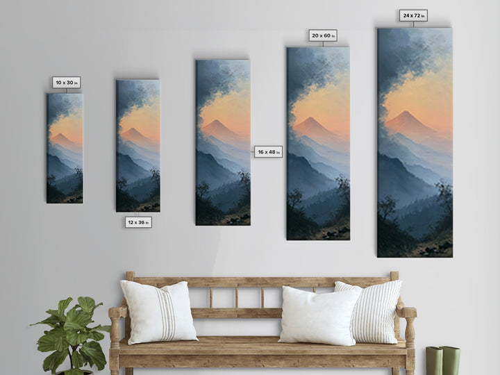 Mountain Sunrise as Awakening Symbol Canvas Print, Spiritual Art, Gallery Decor, Living Room Decor, Oil Painting, Spirit, SPI-1x3-33