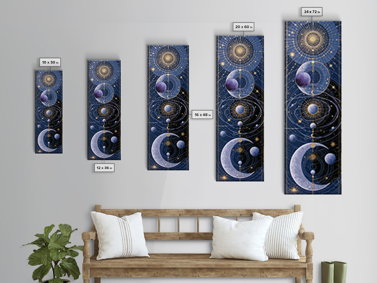 Sun and Moon Spiritual Balance Composition Canvas Print, Spiritual Art, Canvas Painting, Living Room Decor, Fine Art, Spirit, SPI-1x3-44