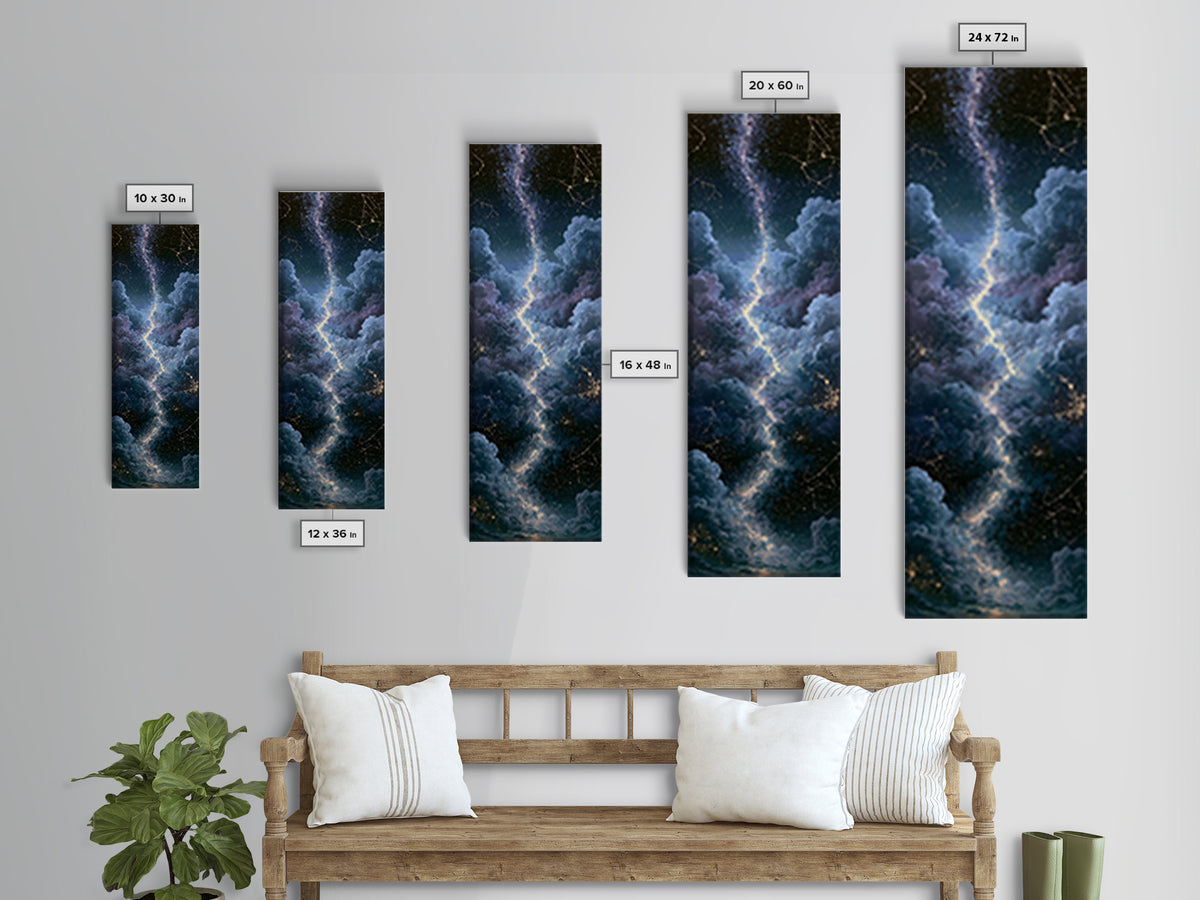 Celestial Staircase Through Clouds Framed Canvas Print, Spiritual Art, Wall Art Prints, Living Room Decor, Fine Art, Spirit, SPI-1x3-53