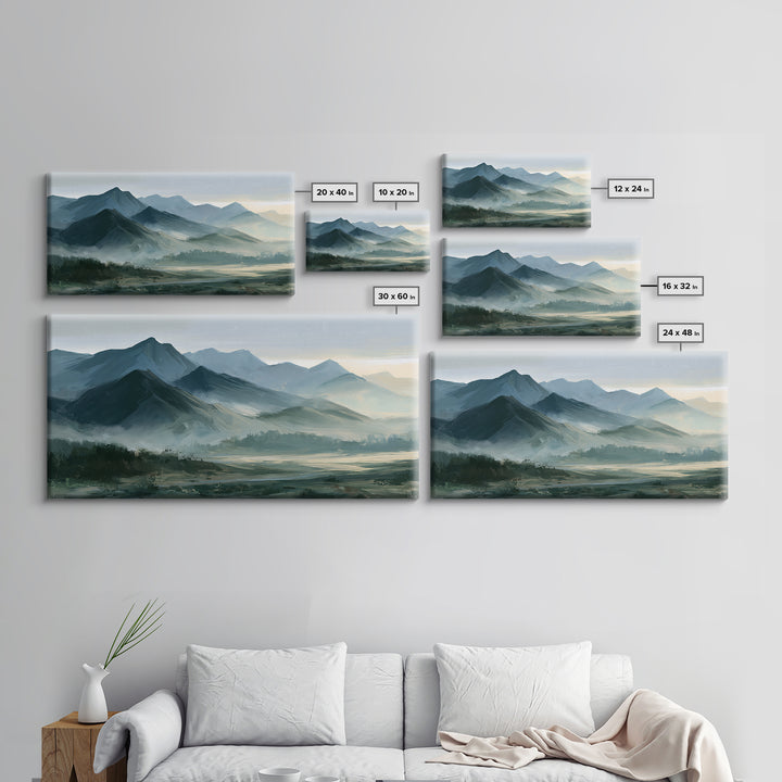 Mountain Sunrise as Awakening Symbol Canvas Print, Spiritual Art, Gallery Decor, Living Room Decor, Oil Painting, Spirit, SPI-2x1-89