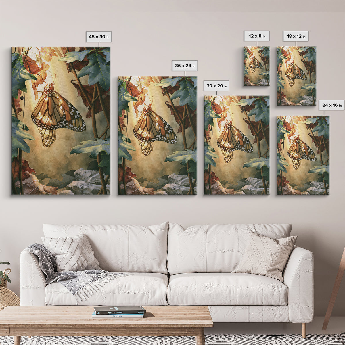 Butterfly Transformation Scene Canvas Print, Spiritual Art, Printable Wall Art, Living Room Decor, Oil Painting, Spirit, SPI-2x3-95