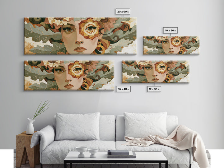 Chakra Inspired Figure in Soft Colors Framed Canvas Print, Spiritual Art, Art, Living Room Decor, Oil Painting, Spirit, SPI-3x1-23