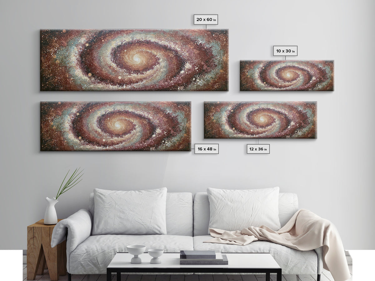 Spiral Galaxy as Soul Journey Metaphor Canvas Print, Spiritual Art, Minimalist Wall Art, Living Room Decor, Fine Art, Spirit, SPI-3x1-38