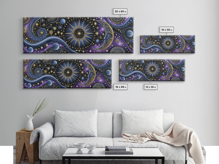 Sun and Moon Spiritual Balance Composition Canvas Print, Spiritual Art, Wall Art, Living Room Decor, Fine Art, Spirit, SPI-3x1-48