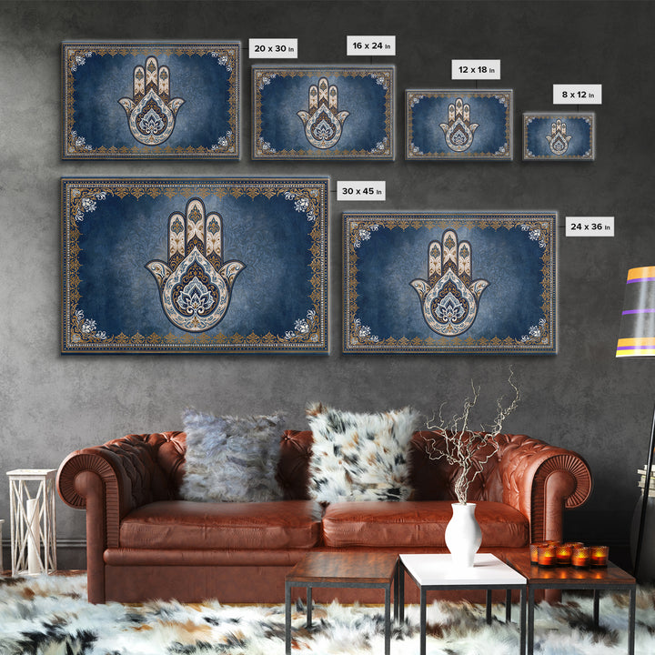 Protective Hand Motif Framed Canvas Print, Spiritual Art, Christian Wall Art, Living Room Decor, Spirit, Canvas Painting, SPI-3x2-27